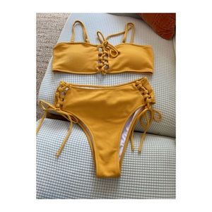 ZAFUL | ribbed mustard bikini